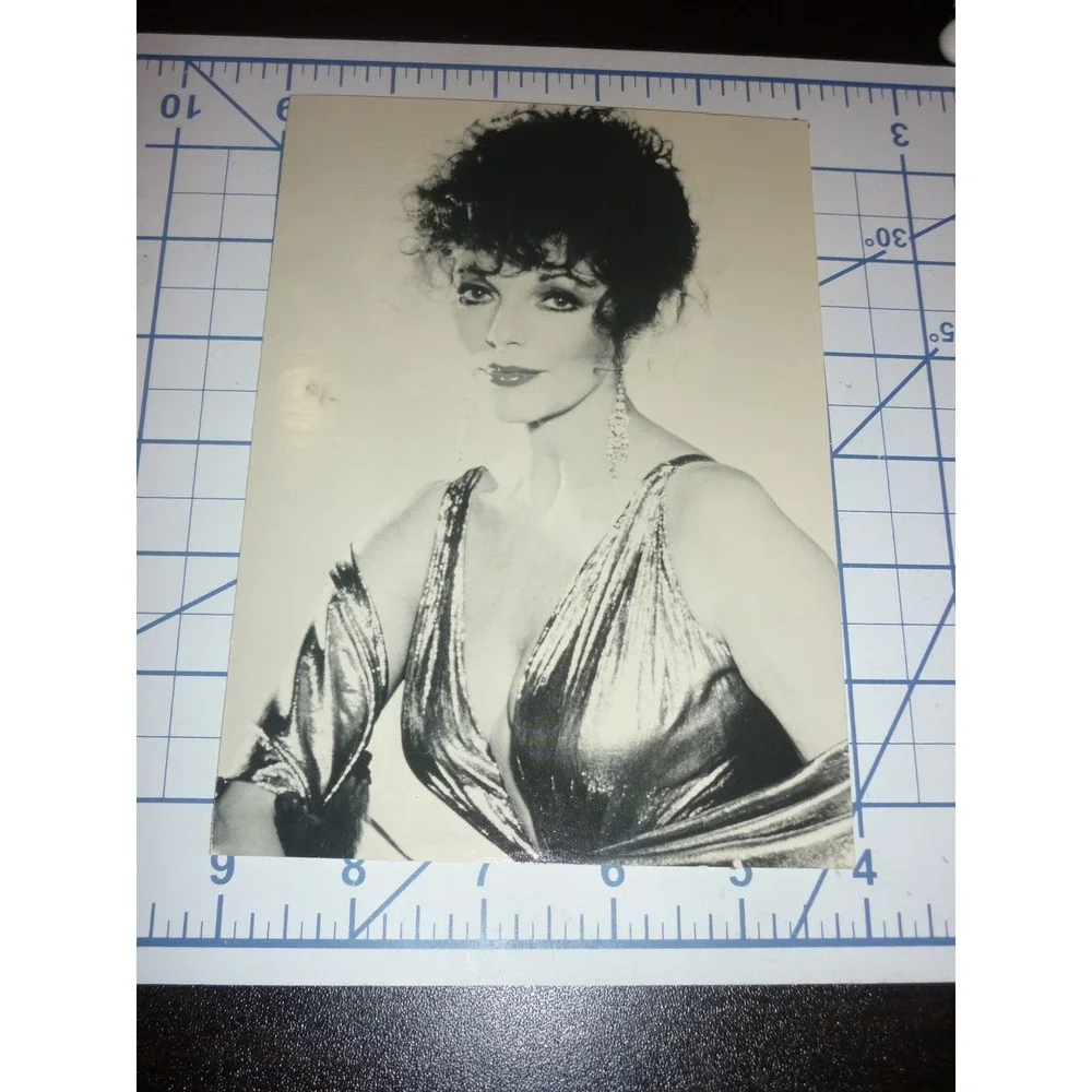 Joan Collins Midnight Movies Vintage 1980s Glamour Greeting Card 5x7 B&W 90NV610